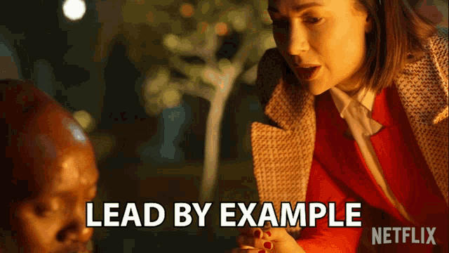 a netflix advertisement shows a woman talking to a man