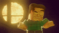 a minecraft character is standing in front of a fireball