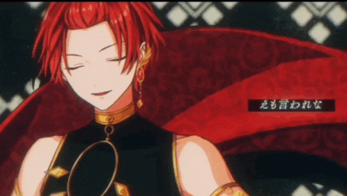a red haired anime character with chinese writing on the bottom right corner