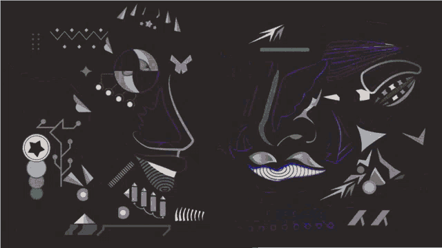 a colorful drawing of a man 's face with the letter y on the bottom right