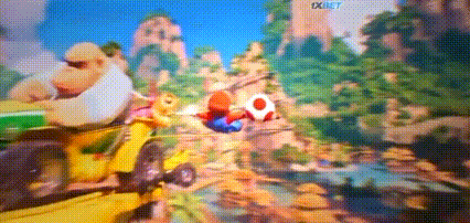 a video game screen shows mario and donkey kong playing a video game