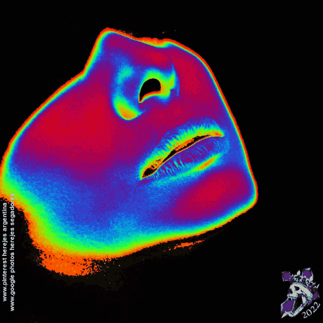 a colorful image of a woman 's face with the year 2022