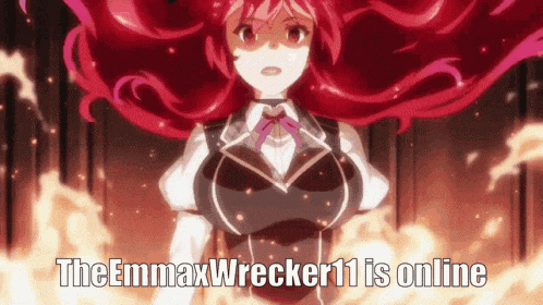 a girl with red hair says the emmaxwrecker11 is online on the bottom