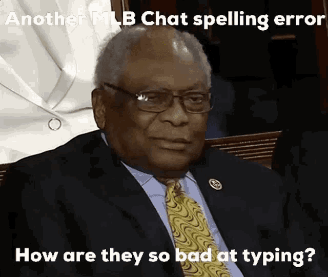 a man in a suit and tie is asking how are they so bad at typing ..