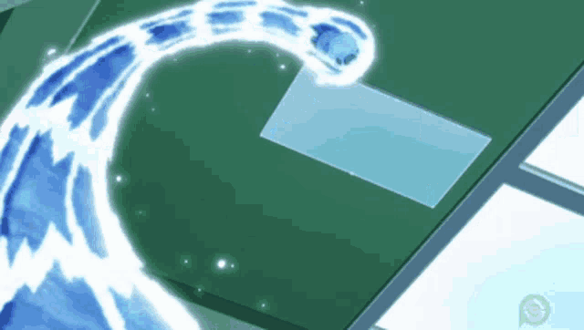 a cartoon drawing of a wave of water coming down a wall