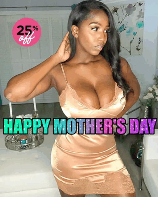 a picture of a woman with the words happy mother 's day on the bottom