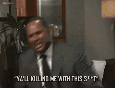 a man in a suit and tie is saying `` ya ll killing me with this s ** t '' .