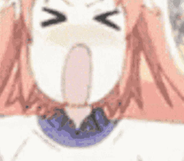 a close up of a girl 's face with a surprised look on her face