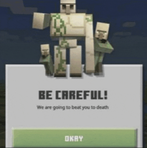 a sign that says be careful we are going to beat you to death and okay