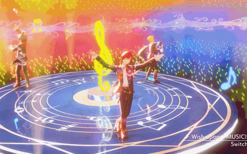 a group of people are dancing on a stage with the words wish upon music written in the corner