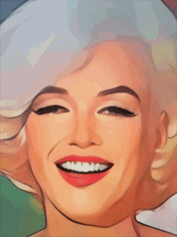 a close up of a woman 's face with a smile on it
