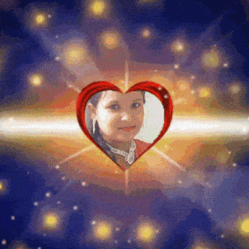 a picture of a girl in a red heart