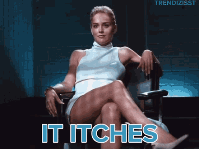 Itchy It Itches GIF - Itchy It Itches Sharon Stone GIFs