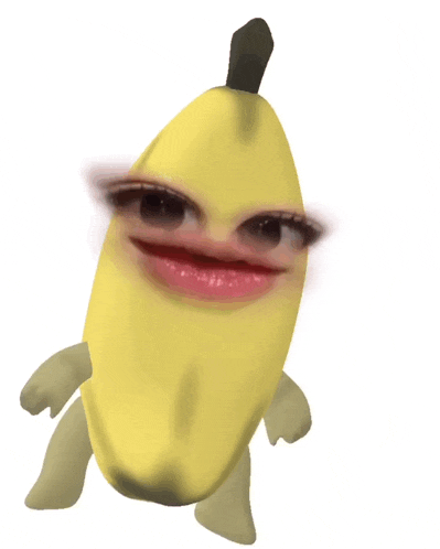 a cartoon banana with a woman 's face on it