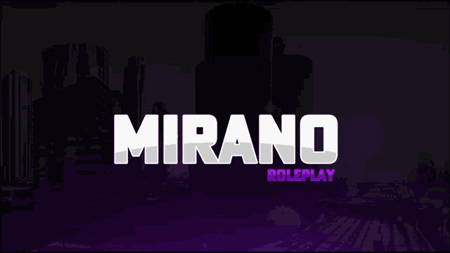 a logo for mirano roleplay shows a purple swirl