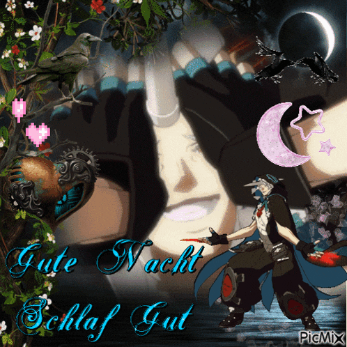a greeting card that says gute nacht schlaf gut on it
