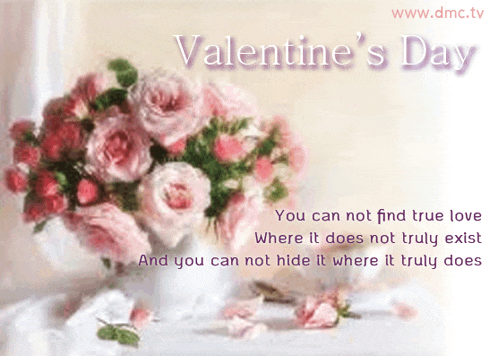 a valentine 's day card with a bouquet of pink roses in a vase