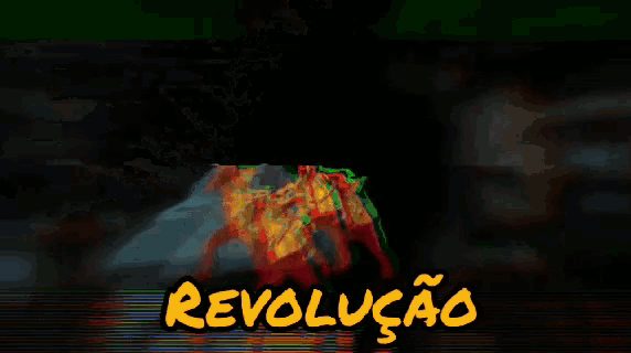 a drawing of a group of people with the word revolucionao written in yellow
