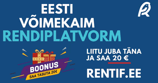 a blue sign that says eesti voimekaim rendiplatvorm