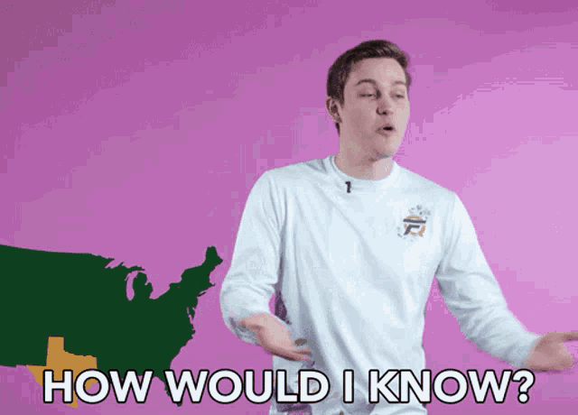 a man is asking how would i know in front of a map of the united states