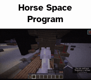 a screenshot of a video game with the words horse space program
