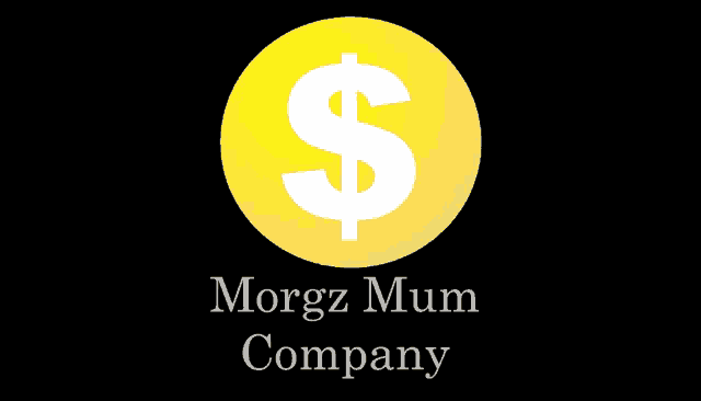 a logo for morgz mum company shows a dollar sign in a yellow circle