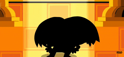 a silhouette of a cartoon character with the word velo below it