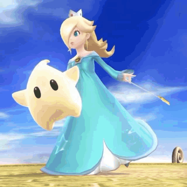 princess rosalina is holding a star in her hand