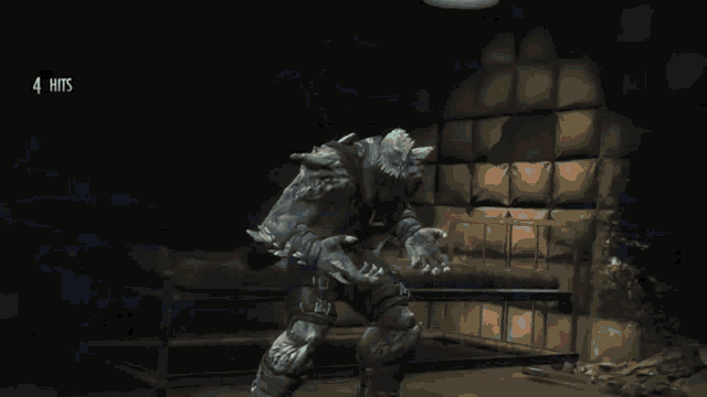 a video game screen shows the number 7 hits