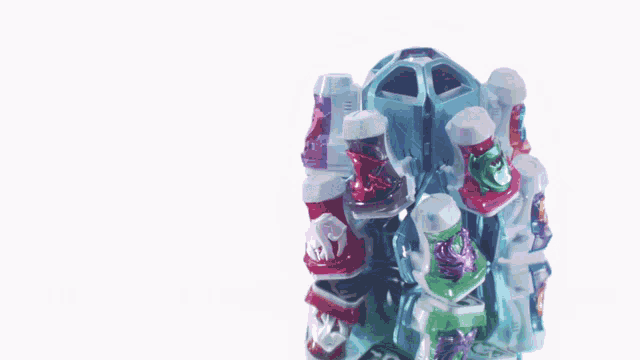 a bunch of bottles are stacked on top of each other on a table