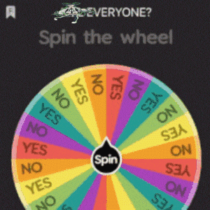 a colorful wheel that says spin on the top