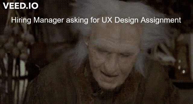 an advertisement for veed.io asking for ux design assignments
