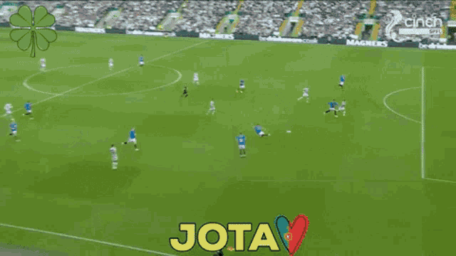 a soccer field with the word jota on the bottom