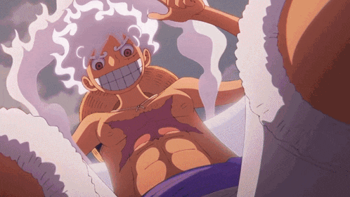 a cartoon of a man with white hair and a star on his chest
