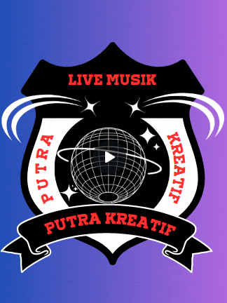 a logo for putra kreatif shows a globe and stars