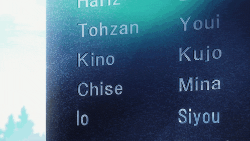 a blue background with the words tohzan youi kujo mina chise lo siyou written on it