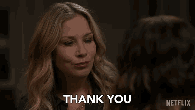 a woman says thank you to another woman in a netflix ad