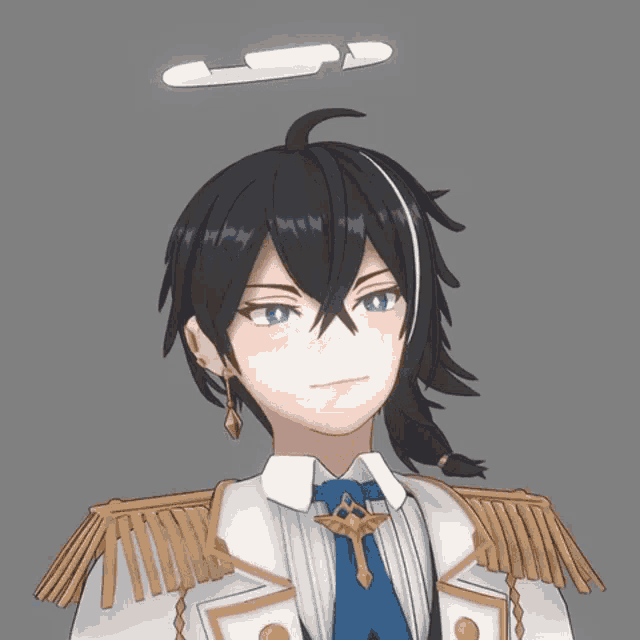 a 3d rendering of a boy with a white halo on his head