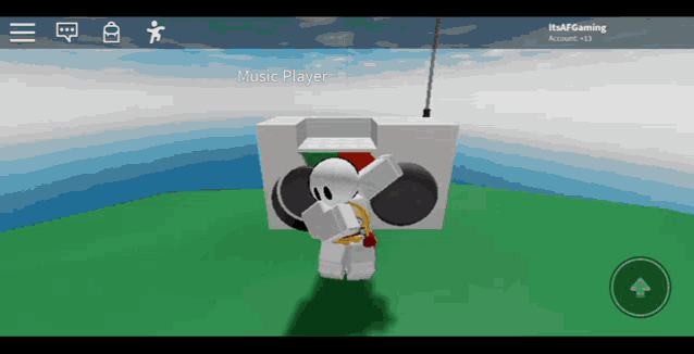 a screenshot of a video game that says music player on the bottom