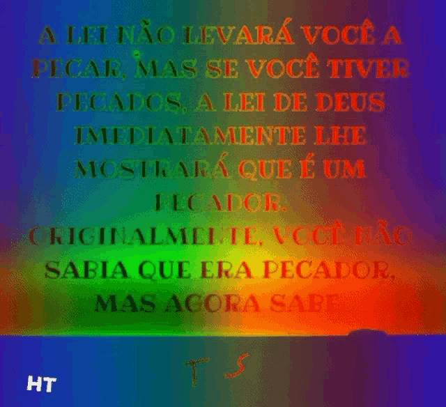 a colorful background with a quote in portuguese