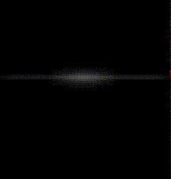 a white circle on a black background with dots on it