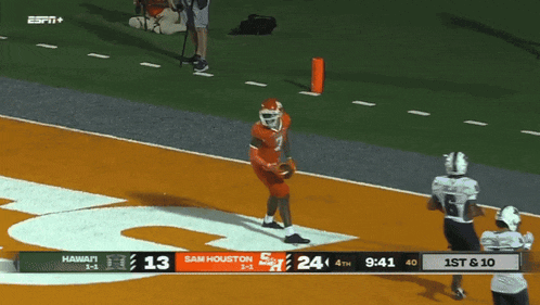 espn shows a football game between hawaii and houston