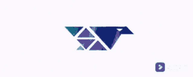 a blue and green triangle with the letter a on it