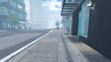 a sidewalk with a fire hydrant in the middle of it