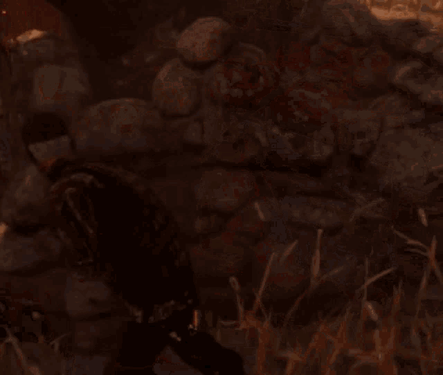 a video game character with a red head is being killed