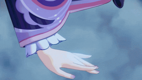 a purple and pink anime character with a purple bow