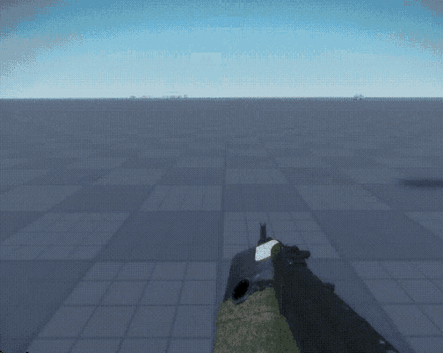 a computer generated image of a person holding a gun