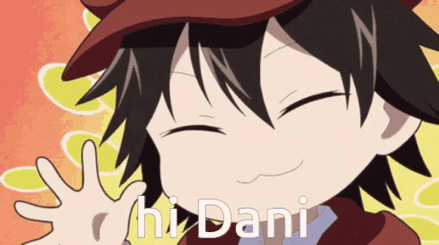 a cartoon character with the name hi dani written on it