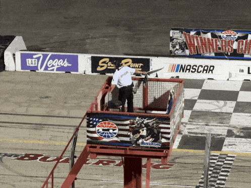 a race track with a sign that says las vegas