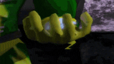 a close up of a person 's hand with a lightning bolt on it holding something .